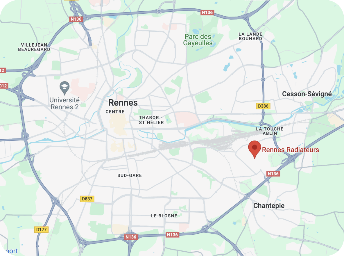 Où trouver Rennes Radiateurs: carte GoogleMap